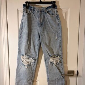 Garage Light Blue Distressed Boyfriend Jeans